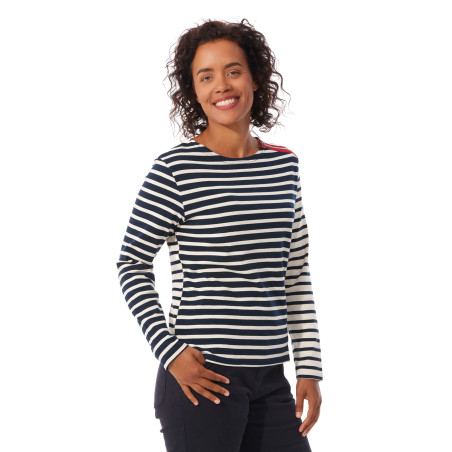 Marinière inversée femme marine et écru Marjana | Mousqueton