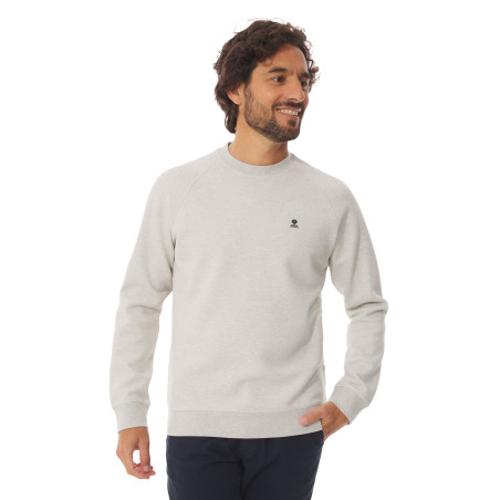 Sweat homme gris chiné en thermo interlock | Mousqueton