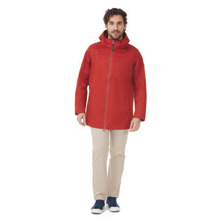 Parka imperméable mi-saison homme orange tuile | Mousqueton