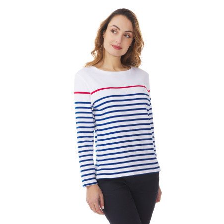 Marinière multicolore blanc bleu rouge pour femme | Mousqueton