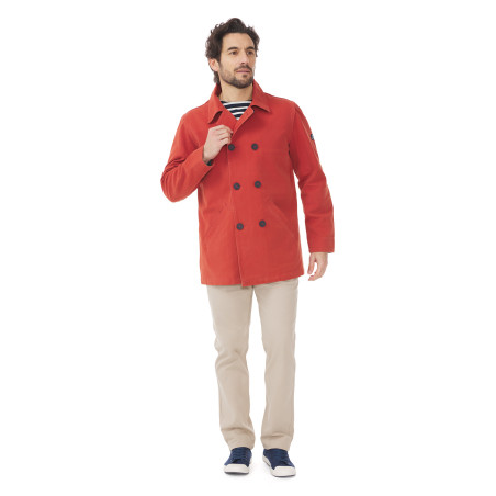 Caban mi-saison homme orange tuile | Mousqueton