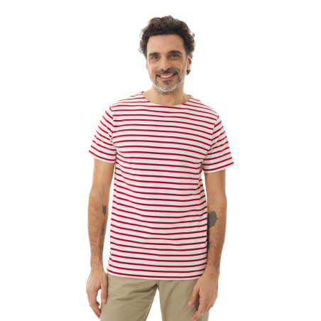 T-shirt rayé manches courtes en coton homme | Mousqueton