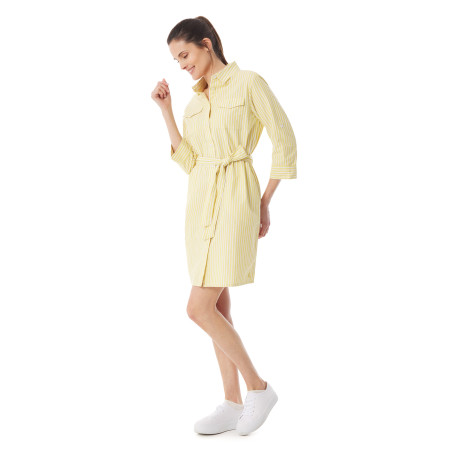 Robe chemise rayée jaune | Mousqueton