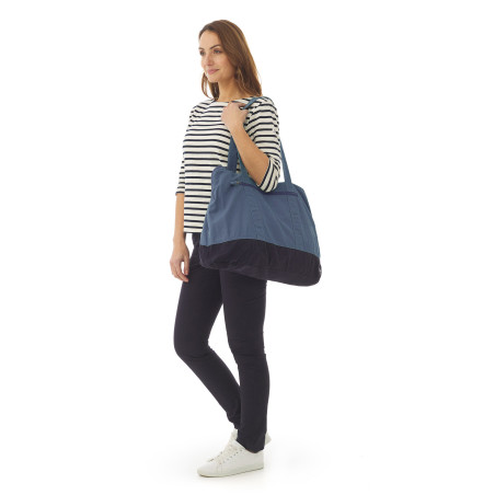 Sac porté épaule bicolore femme | Mousqueton