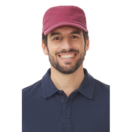 Casquette de marin réglable en toile rouge brique | Mousqueton