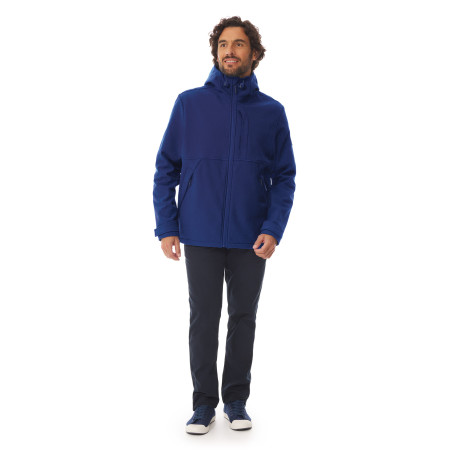 Veste à capuche bleu regate en softshell pour homme | Mousqueton
