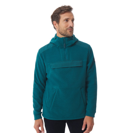 Polaire à capuche homme vert émeraude | Mousqueton