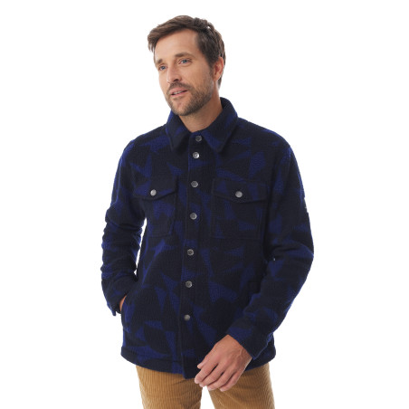 Veste polaire sherpa bleu marine à motifs voile homme | Mousqueton