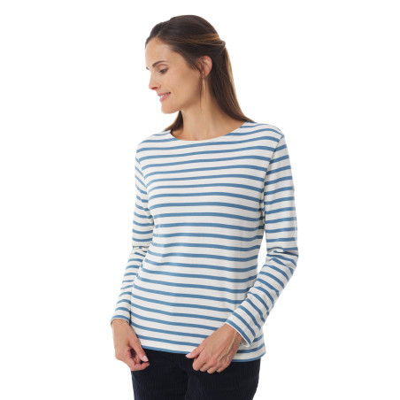 Marinière bicolore bleu provençal pour femme | Mousqueton