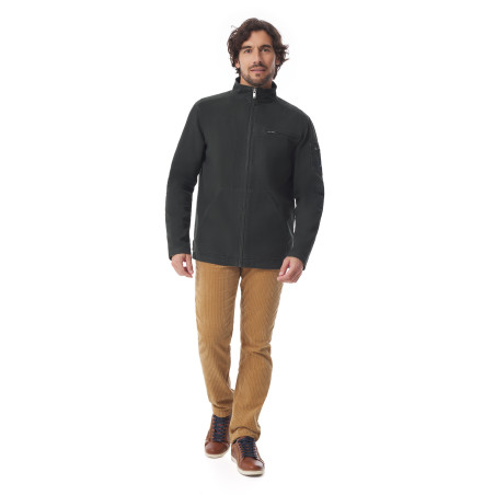 Men's dark green cotton canvas zip-up jacket | Mousqueton