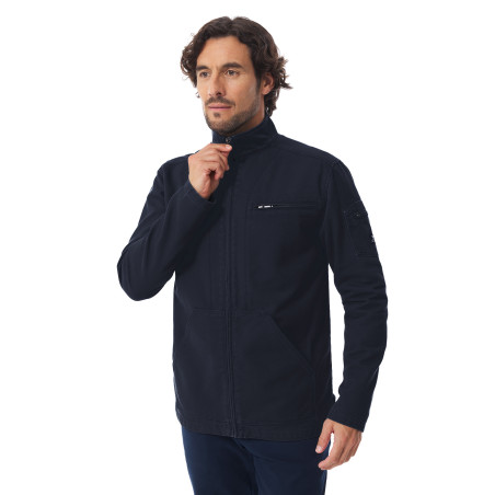 Veste zippée homme en toile canva bleu marine | Mousqueton