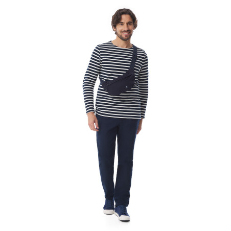 Petit sac banane en toile bleu marine | Mousqueton