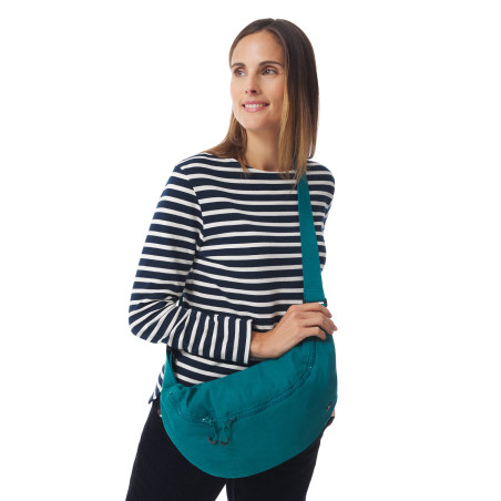 Sac banane zippé vert émeraude | Mousqueton