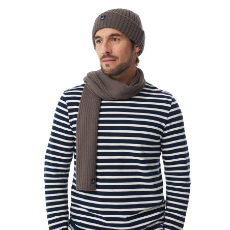 Echarpe cotelée en laine | Mousqueton