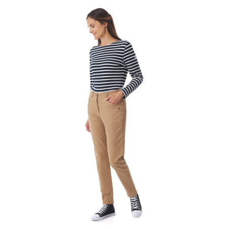 Pantalon beige femme en coton | Mousqueton
