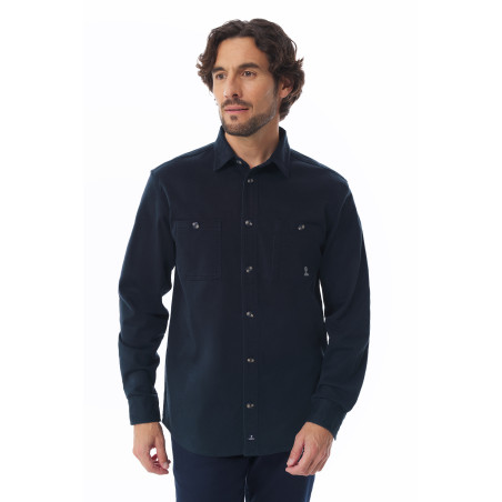 Chemise douce homme en coton bleu marine | Mousqueton