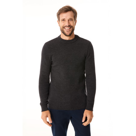Pull ajusté homme en laine anthracite Morbihan | Mousqueton