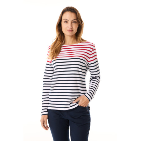Pull rayé rouge et blanc femme MARINETTE | Mousqueton
