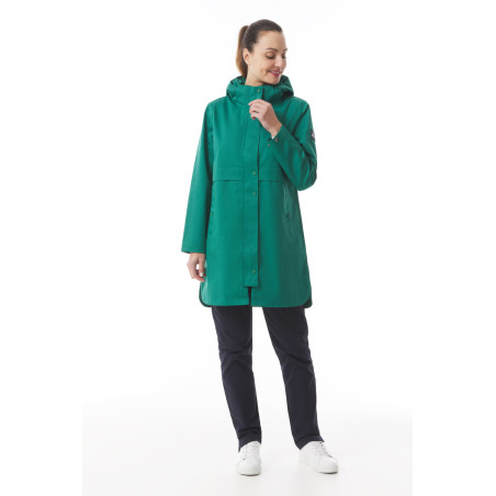 Women's mid-season waterproof parka green | Mousqueton