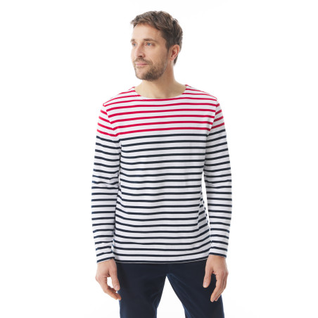Marinière manches longues Homme bicolore marine et rouge | Mousqueton