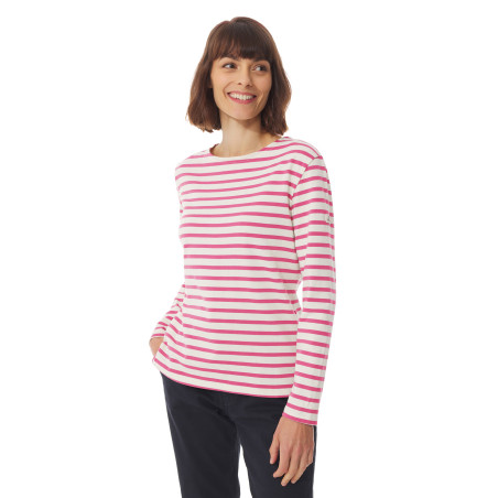 Marinière bicolore femme rose fuchsia | Mousqueton