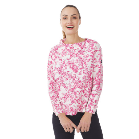 Blouse femme motifs poissons rose fuschia | Mousqueton