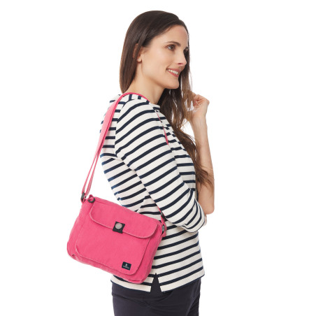 Sac avec bandoulière zippée rose fuschia | Mousqueton