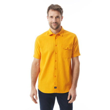 Chemisette homme en ramie jaune orangé | Mousqueton