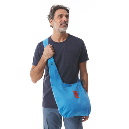 Sac bandoulière en toile bleu ciel | Mousqueton