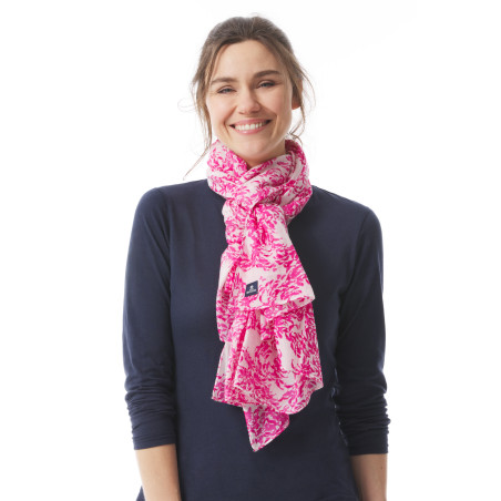 Foulard à motifs poissons rose fuschia | Mousqueton