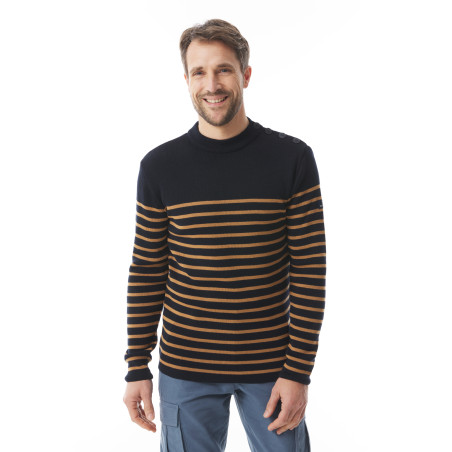 Pull rayé marron et bleu Homme Tim | Mousqueton