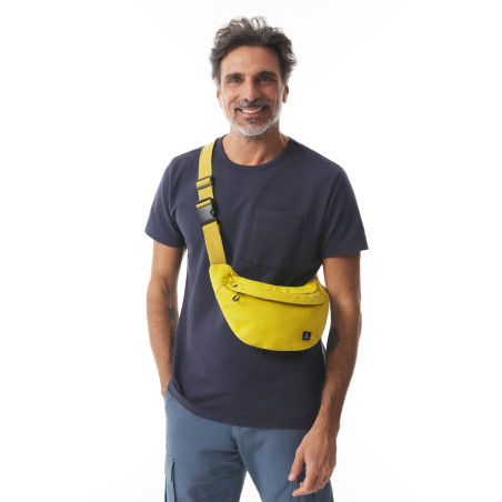 Petit sac banane en toile jaune | Mousqueton