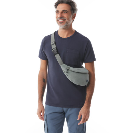 Petit sac banane en toile vert kaki | Mousqueton