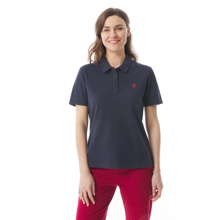 Polo femme à manches courtes bleu marine | Mousqueton