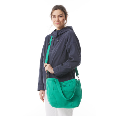 Sac à main en toile vert jade | Mousqueton