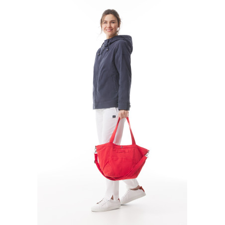 Sac à main en toile rouge vif | Mousqueton