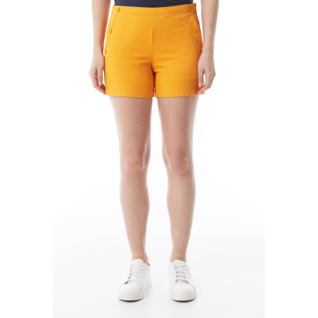 Short à pont femme jaune orangé | Mousqueton
