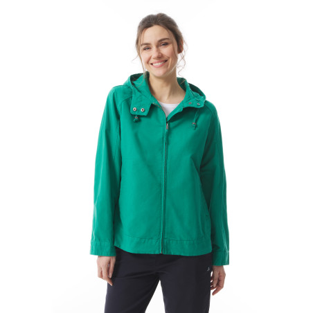 Veste mi-longue en toile femme vert jade | Mousqueton