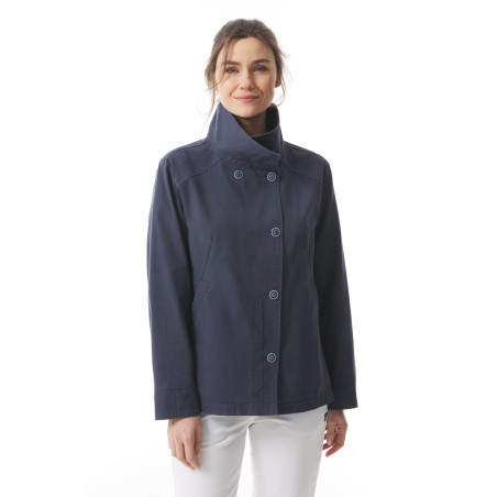 Veste col montant femme bleu marine | Mousqueton