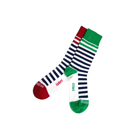 Chaussettes dépareillées hautes en bambou écru | Mousqueton