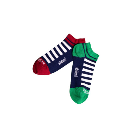 Chaussettes dépareillées basses en bambou bleu marine | Mousqueton