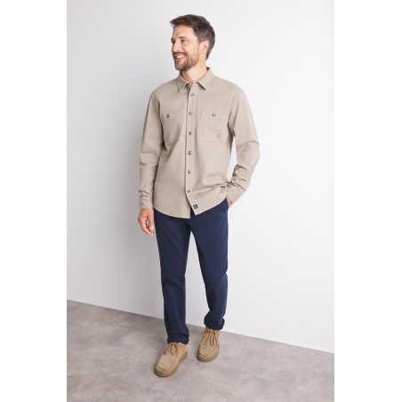 Chemise douce homme en coton gris pierre | Mousqueton