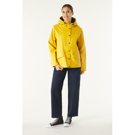 Ciré de pluie forme trapèze femme jaune miel | Mousqueton
