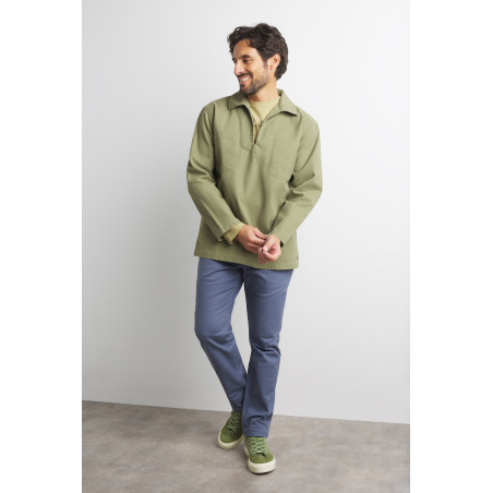 Vareuse traditionnelle en toile vert mousse | Mousqueton
