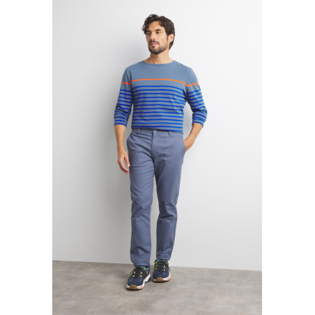 Bluish gray men's chino pants | Mousqueton