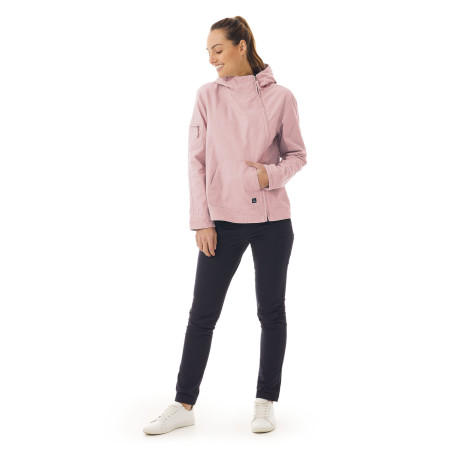Veste asymétrique femme en toile mauve pâle | Mousqueton