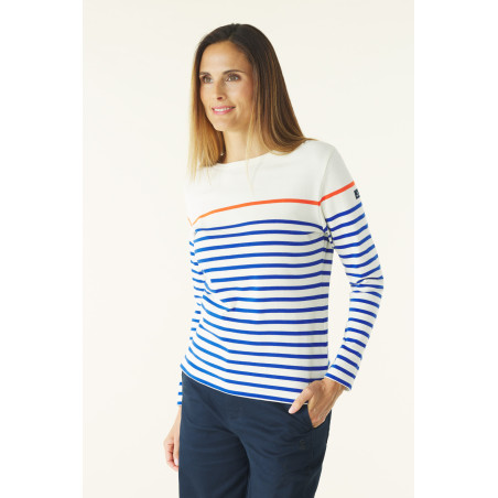 Marinière multicolore écru bleu orange femme | Mousqueton