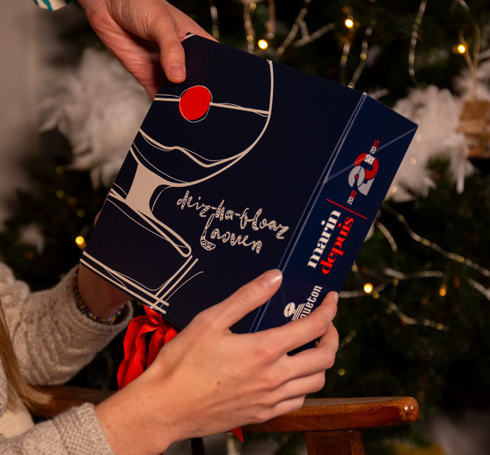 Gift box with a red ribbon