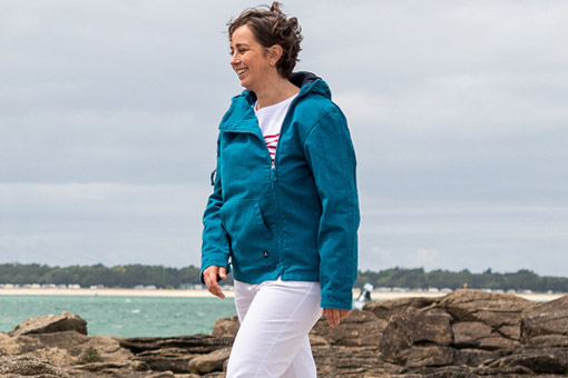 Veste femme Sauzon en toile bleue