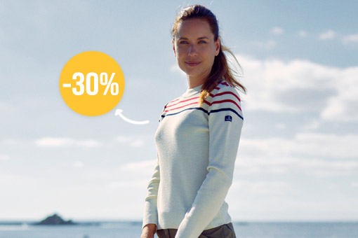 pull marin femme en solde Morgat de la marque Mousqueton